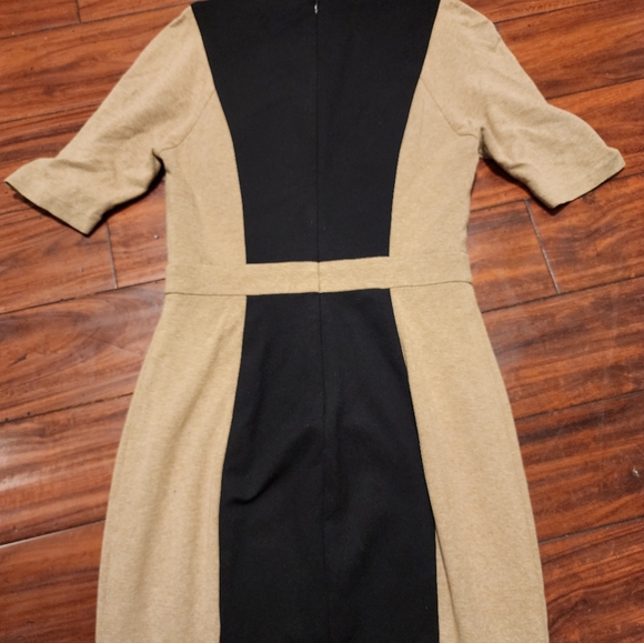 Trina Turk Elegant Black and Tan Colorblock Dress - Picture 7 of 10